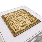 Raised Words Wooden Memory Box Vintage Style - ukgiftstoreonline
