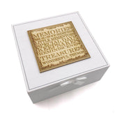 Raised Words Wooden Memory Box Vintage Style - ukgiftstoreonline