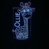 Personalised Giraffe Design Gift Lamp Night Light Kids Bedroom