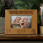 Personalised 80th Birthday Photo Frame Gift with Balloons Landscape