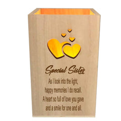 Sister Remembrance Memorial Sentiment LED Tealight Holder Keepsake - ukgiftstoreonline