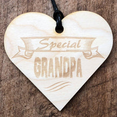 Special Grandpa Wooden Hanging Heart Plaque Gift - ukgiftstoreonline