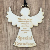 Special Grandson Guardian Angel Wooden Plaque Gift - ukgiftstoreonline