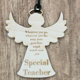 Special Teacher Guardian Angel Wooden Plaque Gift - ukgiftstoreonline