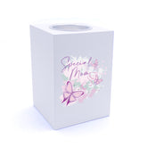 Personalised Special Mum Pink and Purple Butterfly Gift Tea Light Holder