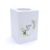 Personalised 40th Birthday Botanical Design Tea Light Holder Gift