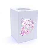 Personalised Special Daughter Pink & Purple Butterfly Gift Tea Light Holder
