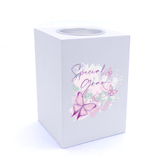 Personalised Special Gran Pink and Purple Butterfly Gift Tea Light Holder