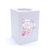 Personalised Special Nan Pink and Purple Butterfly Gift Tea Light Holder