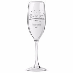 Thank You Sentiment Personalised Engraved Champagne Glass Personalised Champagne Glasses ukgiftstoreonline
