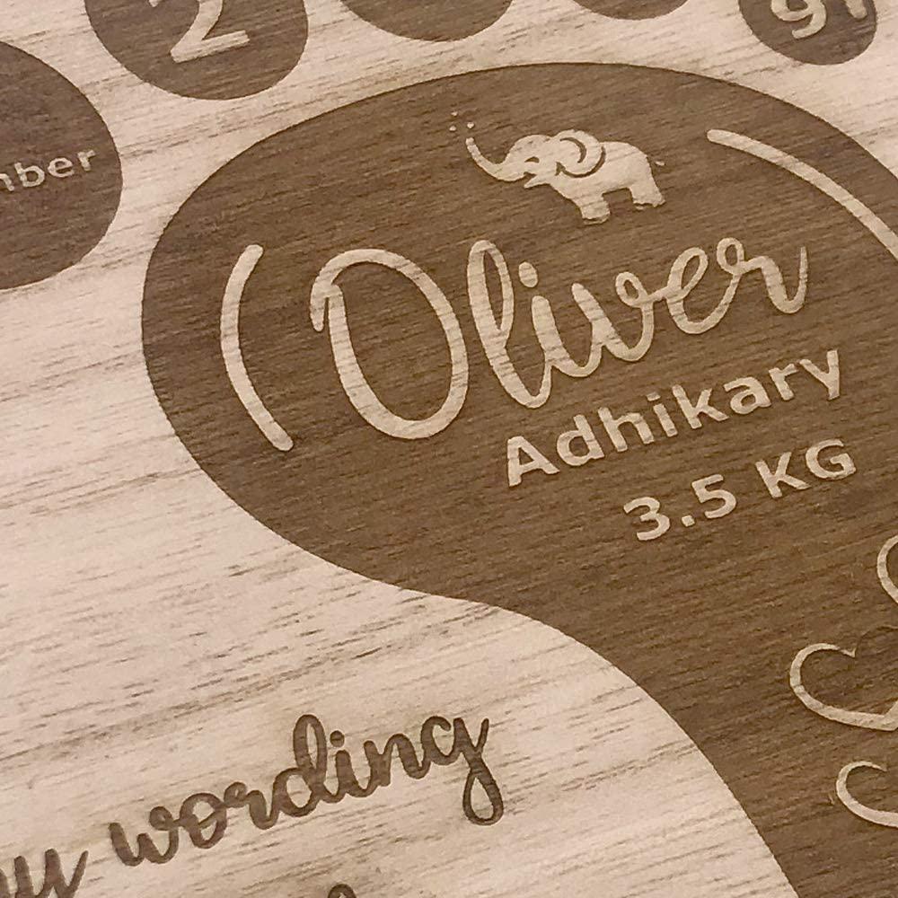 ukgiftstoreonline Baby Gift Engraved Personalised Keepsake Box With Footprint - ukgiftstoreonline