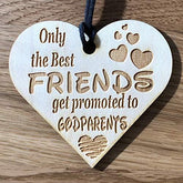 ukgiftstoreonline Best Friends To Godparents Gift Engraved Wooden Plaque - ukgiftstoreonline