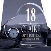 ukgiftstoreonline Engraved Heart Crystal Glass Clock Any Birthday Gift 18th, 21st, 30th, 40th, 50th, 60th, 70th, 80th, 90th - ukgiftstoreonline