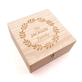 ukgiftstoreonline Engraved Wooden Wreath Design Keepsake Box or Photo Box Gift - ukgiftstoreonline
