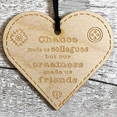 ukgiftstoreonline From Colleagues To Friends Button Range Wood Heart Gift - ukgiftstoreonline