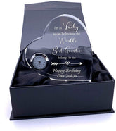 ukgiftstoreonline Gift For Grandma Engraved Heart Crystal Glass Clock - ukgiftstoreonline