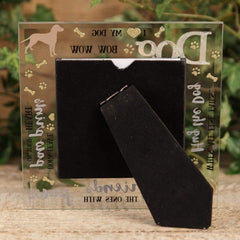 ukgiftstoreonline GORGEOUS GLASS DOG PHOTO FRAME GIFT 4" X 4" - ukgiftstoreonline