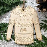 ukgiftstoreonline Jumper Shaped personalised Wooden Christmas Tree Decoration Bauble - ukgiftstoreonline