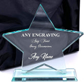ukgiftstoreonline Large Jade Glass Personalised Star Trophy Any Engraving - ukgiftstoreonline