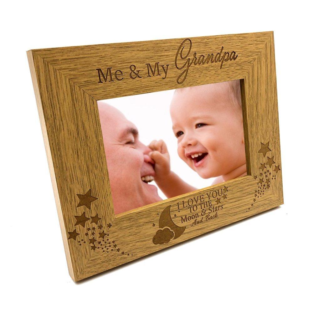 ukgiftstoreonline Me and My Grandpa Love You To The Moon Photo Frame Gift - ukgiftstoreonline