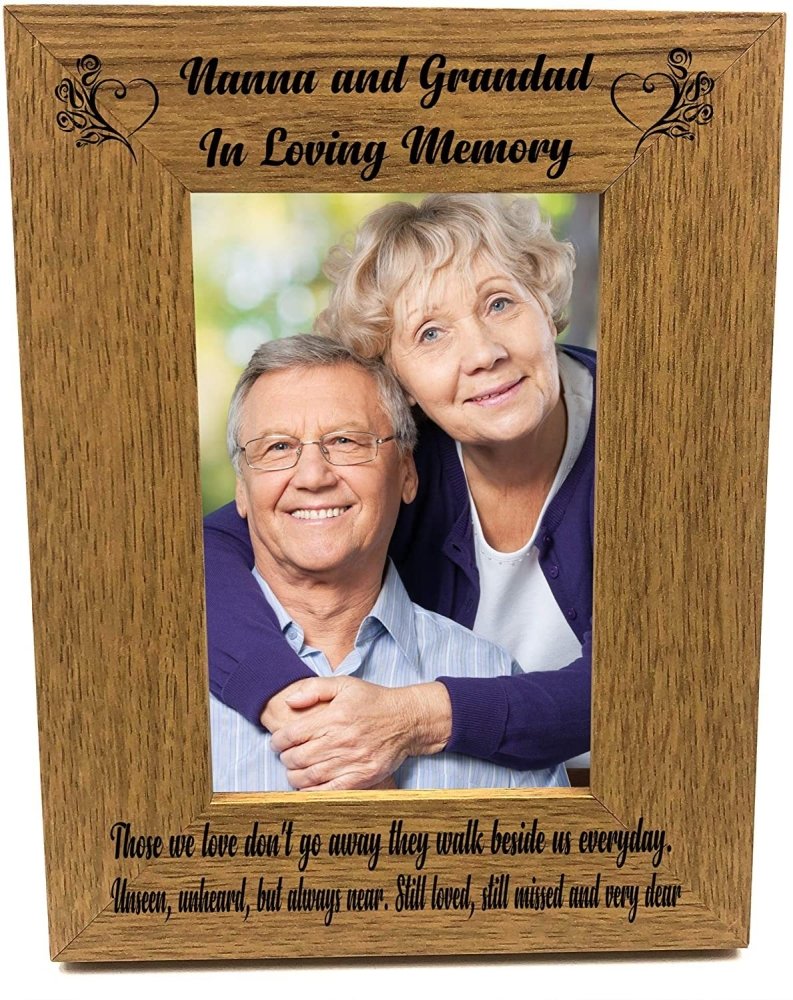 ukgiftstoreonline Nanna and Grandad Memorial Remembrance Photo Frame Portrait - ukgiftstoreonline