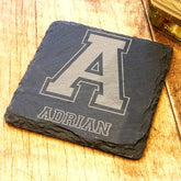 ukgiftstoreonline Personalised Any Name and Alphabet Stone Slate Coaster Gift - ukgiftstoreonline