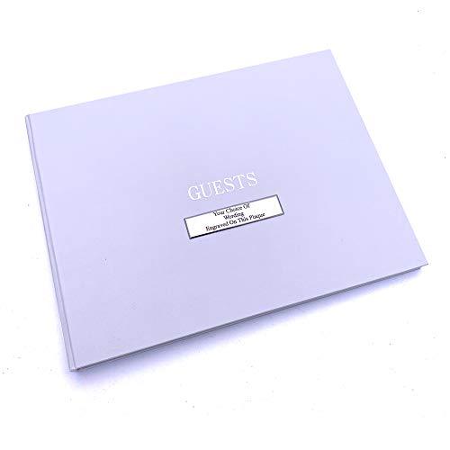 ukgiftstoreonline Personalised Any Occasion Elegant White Guest Book Wedding, Funeral, Christening, Birthday, Retirement etc - ukgiftstoreonline