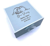 ukgiftstoreonline Personalised Baby Boy Born Sleeping Blue Keepsake Box - ukgiftstoreonline