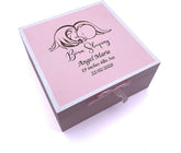 ukgiftstoreonline Personalised Baby Girl Born Sleeping Pink Keepsake Box - ukgiftstoreonline
