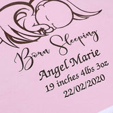 ukgiftstoreonline Personalised Baby Girl Born Sleeping Pink Keepsake Box - ukgiftstoreonline