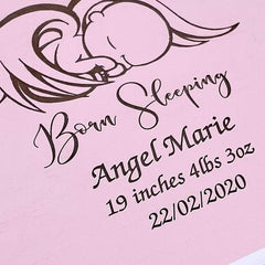 ukgiftstoreonline Personalised Baby Girl Born Sleeping Pink Keepsake Box - ukgiftstoreonline
