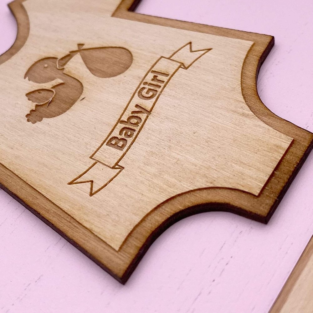 ukgiftstoreonline Personalised Baby Girl Pink Keepsake Memories Box Romper Design - ukgiftstoreonline