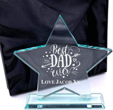 ukgiftstoreonline Personalised Best Dad Ever Engraved Large Jade Glass Star Personalised Gifts ukgiftstoreonline
