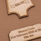 ukgiftstoreonline Personalised Brown Baby Girl Scrapbook Photo Album With Wooden Engraving - ukgiftstoreonline