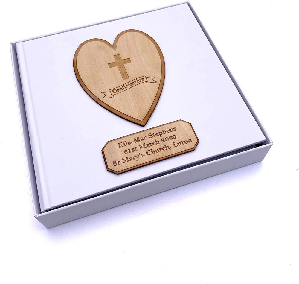 ukgiftstoreonline Personalised Confirmation Photo Album Keepsake Gift Boxed Wood Engraved - ukgiftstoreonline