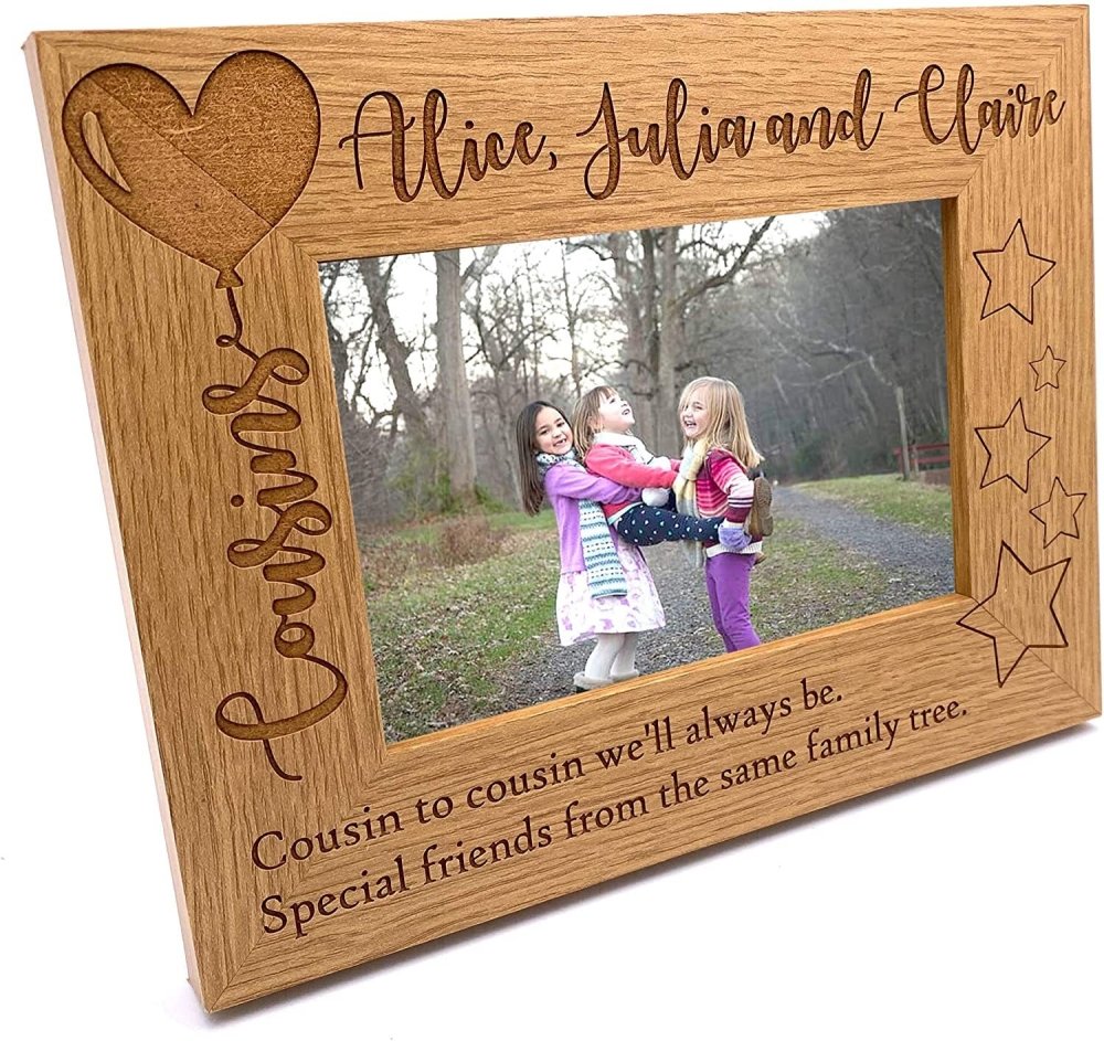 ukgiftstoreonline Personalised Cousins Photo Frame Balloon Design - ukgiftstoreonline