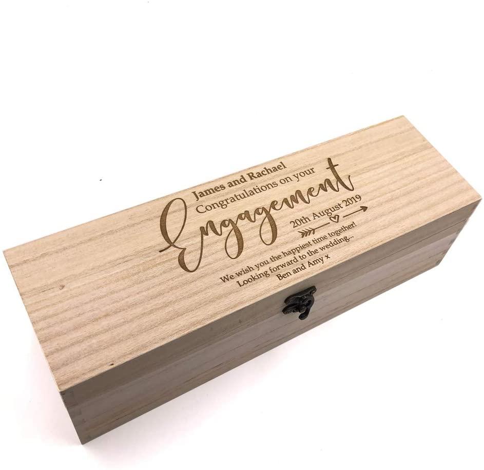 ukgiftstoreonline Personalised Engagement Gift Champagne or Wine Bottle Holder Gift - ukgiftstoreonline
