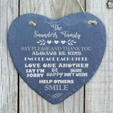ukgiftstoreonline Personalised Family Sign Slate Heart SLA210-29 - ukgiftstoreonline
