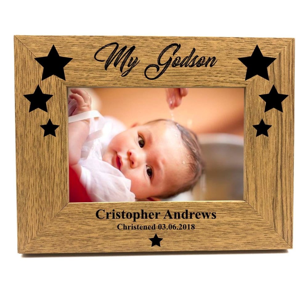 ukgiftstoreonline Personalised Godson Wooden Photo Frame Gift - ukgiftstoreonline