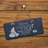ukgiftstoreonline Personalised I Love You To The Moon any engraving Slate Plaque Sign Gift Personalised Slate Marker ukgiftstoreonline