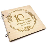 ukgiftstoreonline Personalised Large Wooden 10th Anniversary Scrap Book Photo Album Keepsake - ukgiftstoreonline