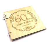 ukgiftstoreonline Personalised Large Wooden 60th Anniversary Scrapbook Photo Album Keepsake - ukgiftstoreonline