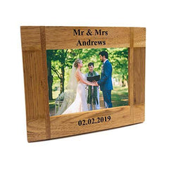 ukgiftstoreonline Personalised Natural Wood Photo Frame Engraved Any Customisation FW676 - ukgiftstoreonline