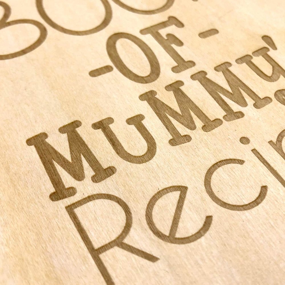 ukgiftstoreonline Personalised Recipe Book With Wooden Cover Engraved - ukgiftstoreonline
