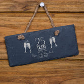 ukgiftstoreonline Personalised Slate 25th Anniversary Plaque Gift - ukgiftstoreonline