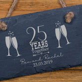 ukgiftstoreonline Personalised Slate 25th Anniversary Plaque Gift - ukgiftstoreonline