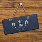 ukgiftstoreonline Personalised Slate 40th Anniversary Plaque Gift - ukgiftstoreonline