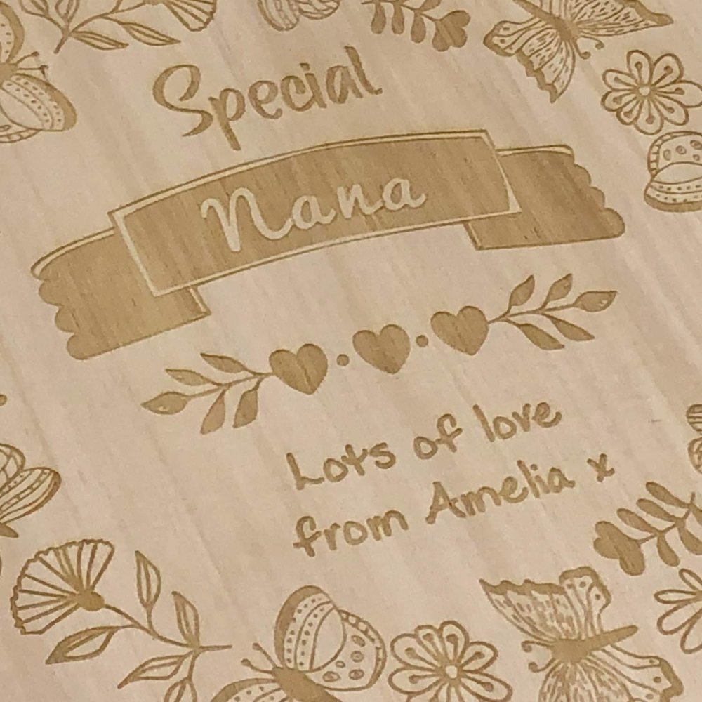 ukgiftstoreonline Personalised Special Nana Engraved Large Wooden Scrapbook Photo Album - ukgiftstoreonline