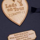 ukgiftstoreonline Personalised Stag Do Scrapbook Photo Album With Wooden Engraving Black Cover - ukgiftstoreonline