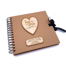 ukgiftstoreonline Personalised Team Bride Hen Party Scrapbook Photo Album With Wooden Engraving - ukgiftstoreonline